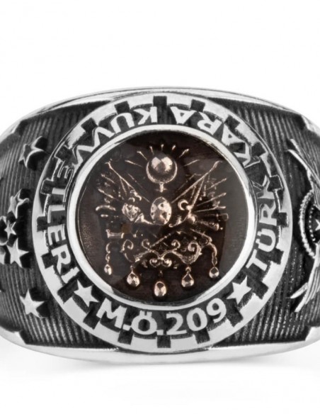 Mineli Osmanlı Armalı Türk Kara Kuvvetleri Yüzüğü