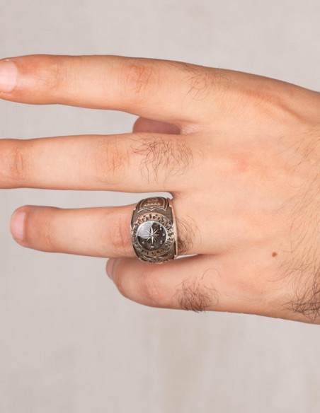 Mineli Pusula Figürlü Türk Deniz Kuvvetleri Yüzüğü