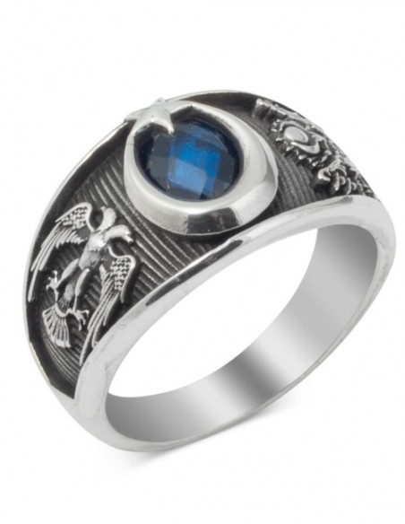 Modern Tasarımlı Osmanlı Armalı Gümüş Yüzük