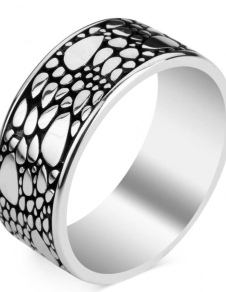 Motifli Gümüş Alyans Çifti