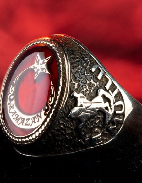 Ne Mutlu Türküm Diyene Yazılı Kişiye Özel Gümüş Yüzük