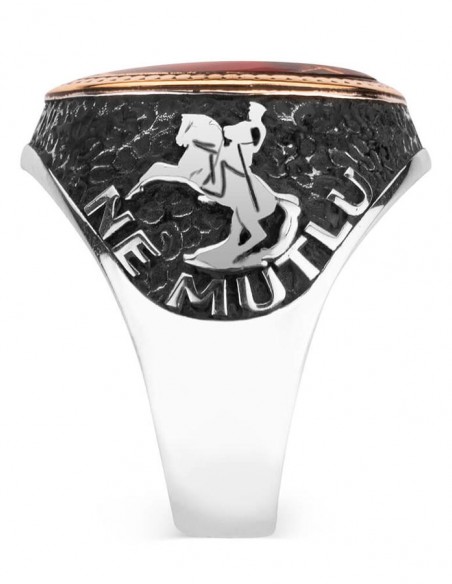 Ne Mutlu Türküm Diyene Yazılı Kişiye Özel Gümüş Yüzük