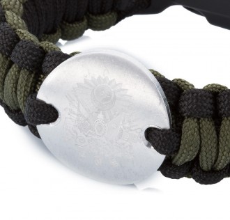 Osmanlı Armalı Paracord Bileklik (Asker Yeşili-Siyah) 2