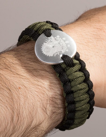 Osmanlı Armalı Paracord Bileklik (Asker Yeşili-Siyah)