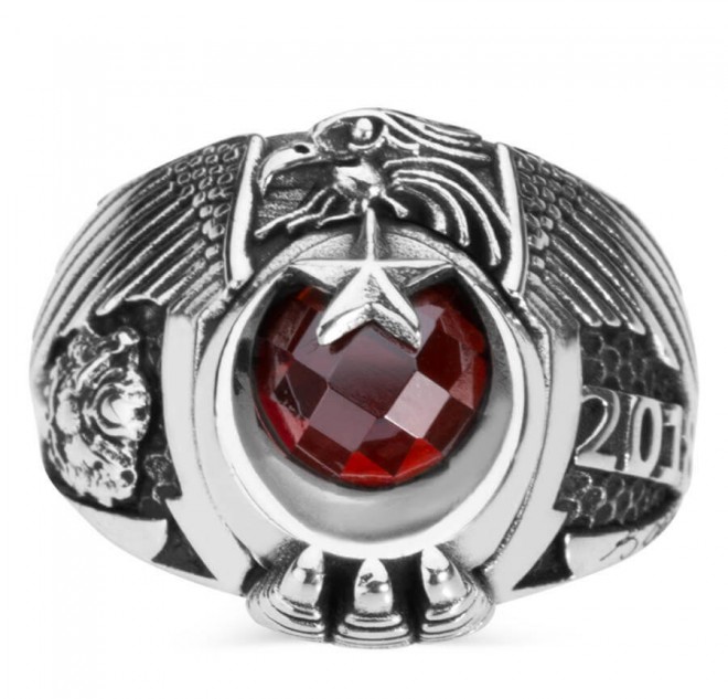 Osmanlı Armalı Tek Kartal Başlı Devre Yüzüğü