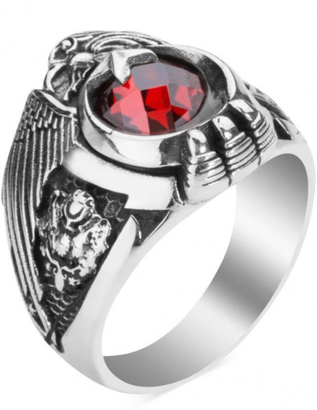 Osmanlı Armalı Tek Kartal Başlı Devre Yüzüğü