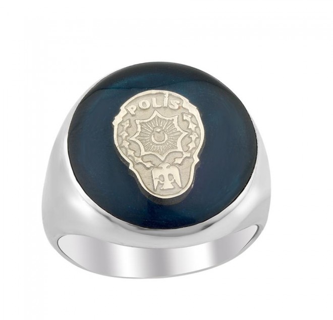 Polis Rozetli Gümüş Yüzük