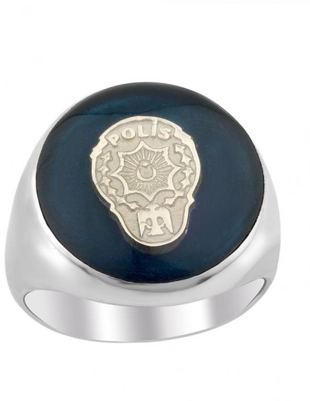 Polis Rozetli Gümüş Yüzük