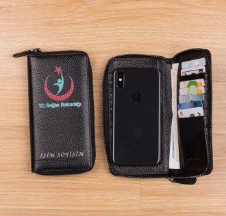 Sağlık Bakanlığı Baskılı Erkek Deri Cüzdan