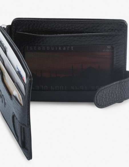 Sağlık Bakanlığı Baskılı İsim Yazılı Para Tokalı Cüzdan Siyah