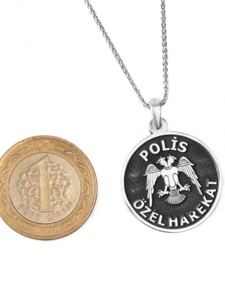 Selçuklu Kartalı Gümüş Polis Özel Harekat Kolyesi