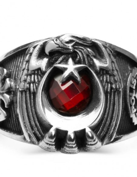 Selçuklu Kartalı Motifli Polis Yüzüğü