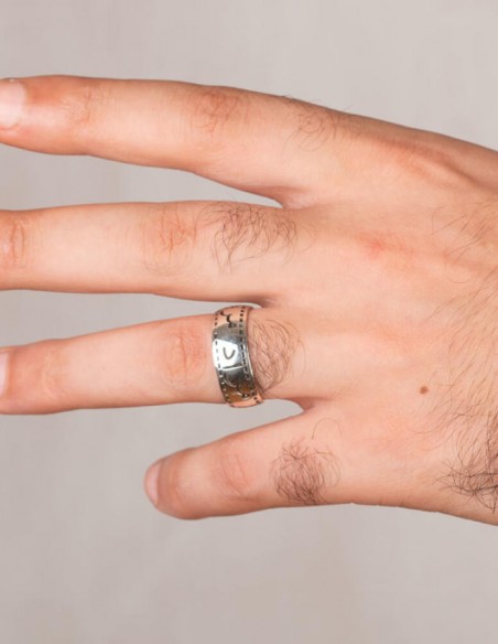 Simetrik Desenli Arapça İsim Yazılı Gümüş Alyans Çifti