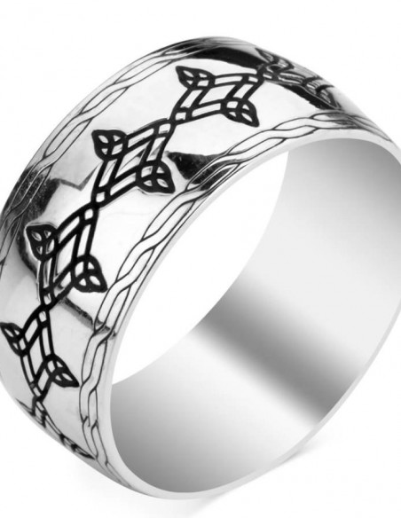 Simetrik Desenli Gümüş Alyans Çifti