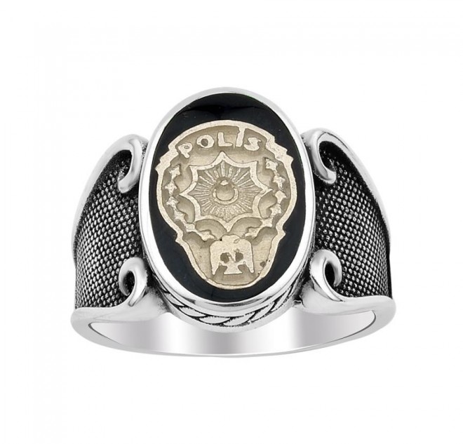 Siyah Mineli Polis Yüzüğü