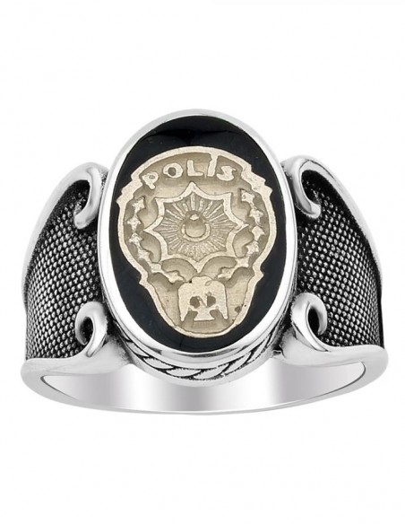 Siyah Mineli Polis Yüzüğü