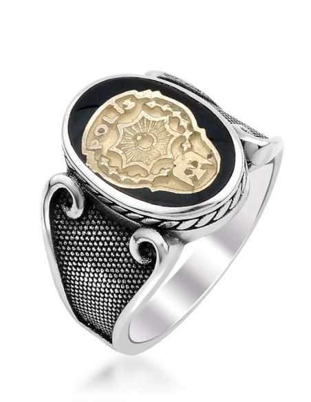 Siyah Mineli Polis Yüzüğü