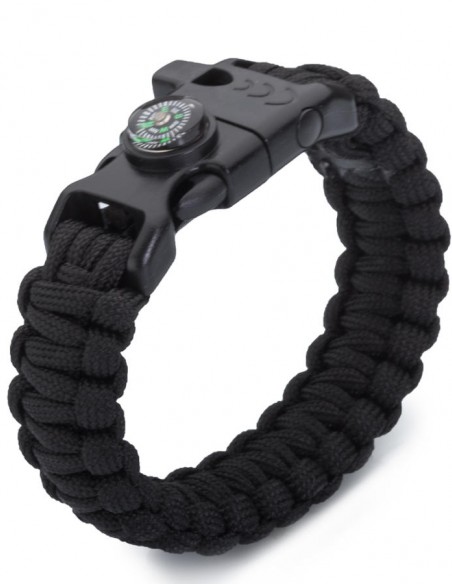 Siyah Renk Pusulalı Outdoor Paracord Bileklik