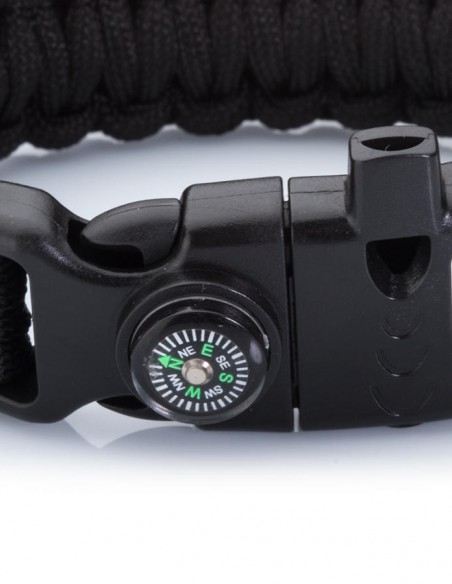 Siyah Renk Pusulalı Outdoor Paracord Bileklik