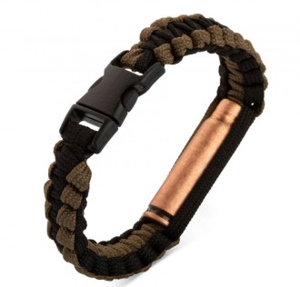 Siyah-Yeşil Tek Mermi Kovanlı Paracord Bileklik 2