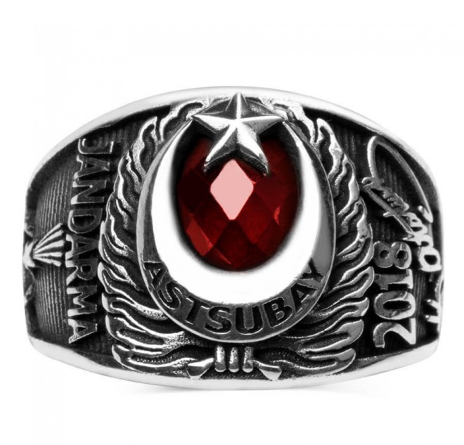 Şualı Jandarma Astsubay Bayan Devre Yüzüğü