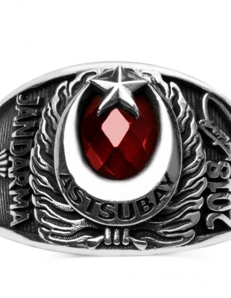 Şualı Jandarma Astsubay Bayan Devre Yüzüğü