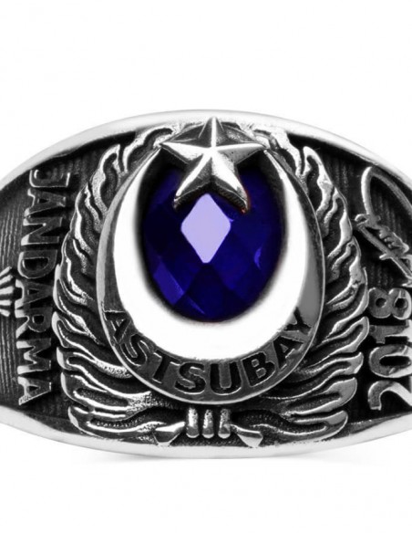 Şualı Jandarma Astsubay Bayan Devre Yüzüğü