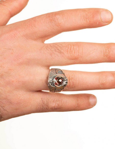 Tek Kartal Baş Bozkurtlu Polis Yüzüğü