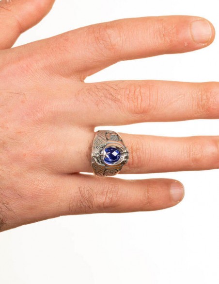 Tek Kartal Baş Bozkurtlu Polis Yüzüğü