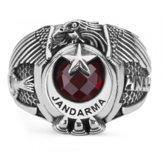 Tek Kartal Başlı Göktürkçe Türk Yazılı Jandarma Yüzüğü