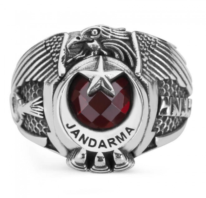 Tek Kartal Başlı Göktürkçe Türk Yazılı Jandarma Yüzüğü