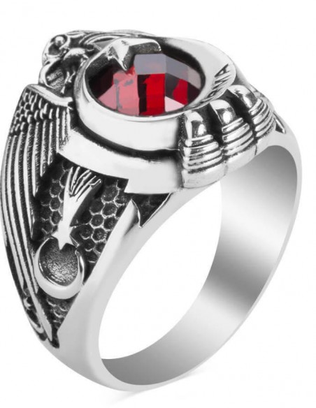 Tek Kartal Başlı Göktürkçe Türk Yazılı Jandarma Yüzüğü