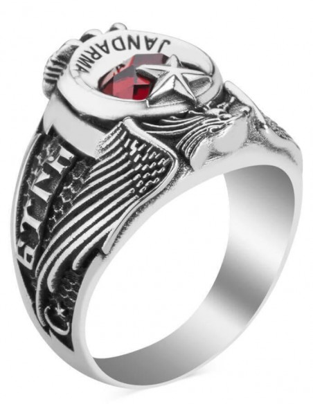 Tek Kartal Başlı Göktürkçe Türk Yazılı Jandarma Yüzüğü