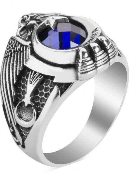 Tek Kartal Başlı Göktürkçe Türk Yazılı Jandarma Yüzüğü