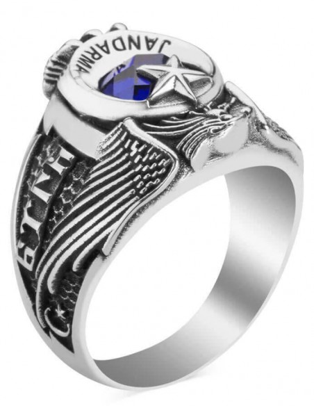 Tek Kartal Başlı Göktürkçe Türk Yazılı Jandarma Yüzüğü