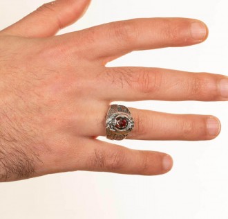 Tek Kartal Başlı Osmanlı Tuğralı Polis Yüzüğü 2