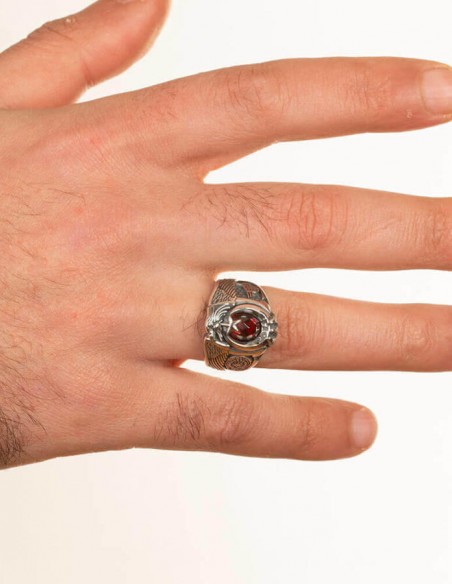 Tek Kartal Başlı Osmanlı Tuğralı Polis Yüzüğü