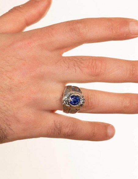 Tek Kartal Başlı Osmanlı Tuğralı Polis Yüzüğü