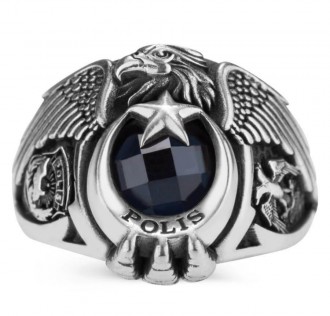 Tek Kartal Başlı Selçuklu Kartallı Polis Özel Harekat Yüzüğü