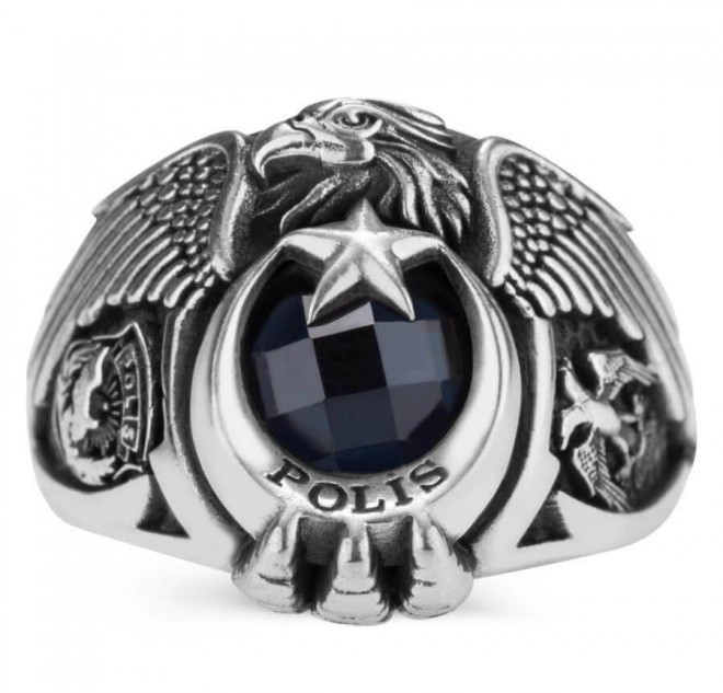 Tek Kartal Başlı Selçuklu Kartallı Polis Özel Harekat Yüzüğü
