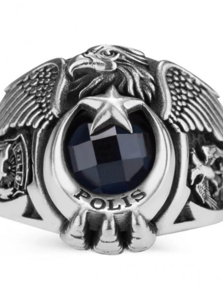 Tek Kartal Başlı Selçuklu Kartallı Polis Özel Harekat Yüzüğü