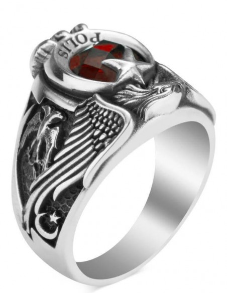 Tek Kartal Başlı Selçuklu Kartallı Polis Özel Harekat Yüzüğü