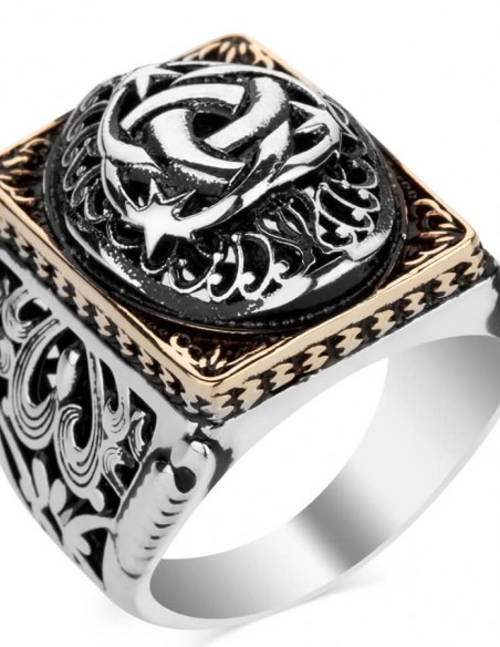 Teşkilat-ı Mahsusa Figürlü Taşsız Gümüş Erkek Yüzüğü