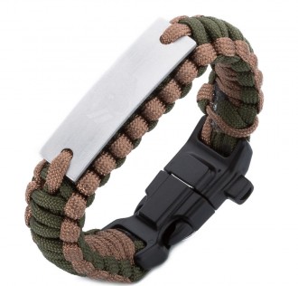 Uzman Jandarma Armalı Paracord Bileklik (Asker Yeşili-Kahverengi)