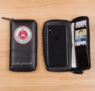 Yuvarlak Adalet Bakanlığı Baskılı Erkek Deri Cüzdan