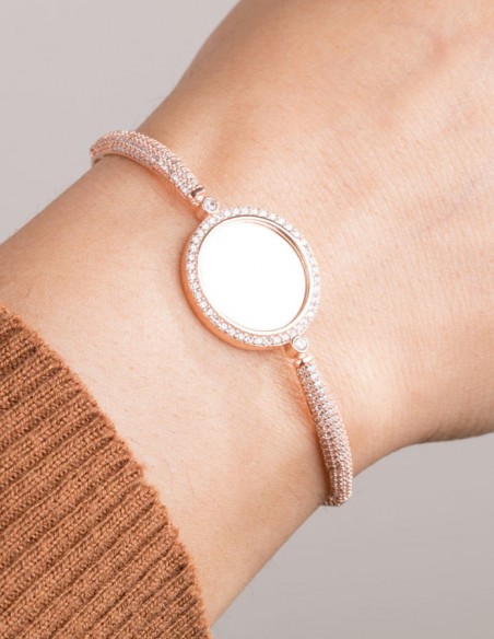 Yuvarlak Kesim İsimli Bayan Gümüş Bileklik