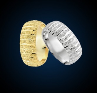 Altın Kaplama Oval Özel Tasarım Alyans