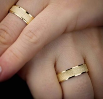 Altın Kaplama Düz Kesim Özel Tasarım Alyans