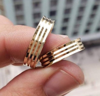 Altın Kaplama Şeritli Özel Tasarım Alyans