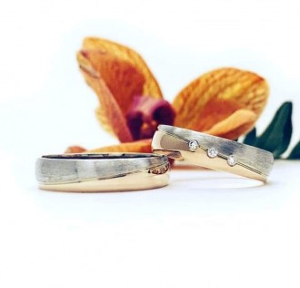 925 Ayar El İşi Altın Kaplama Gümüş Alyans Model 21